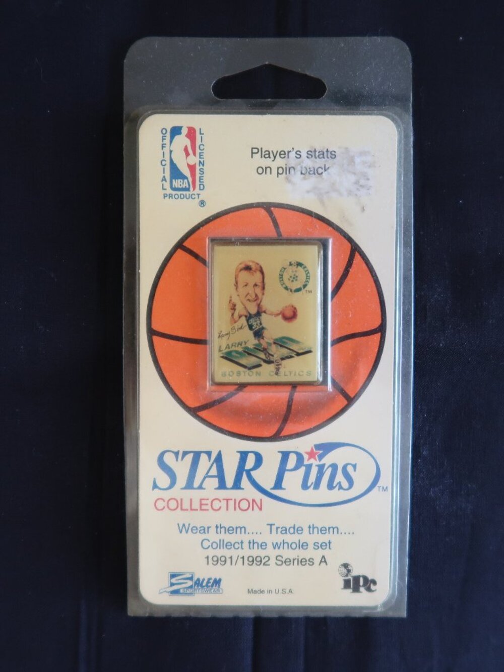 Larry Bird Boston Celtics 91-92 NBA Basketball Factory Sealed Pin Pinback